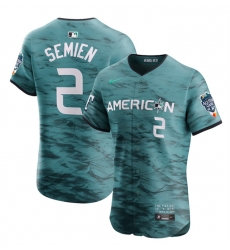 Men Texas Rangers 2 Marcus Semien Teal 2023 All Star Flex Base Stitched Baseball Jersey