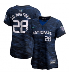 Women Los Angeles Dodgers 28 J D  Martinez Teal 2023 All Star Stitched Baseball Jersey