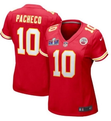 Women  Kansas City Chiefs 10 Isiah Pacheco Red 2023 F U S E  Vapor Untouchable Limited Stitched 2024 Super Bowl LVIII Jersey