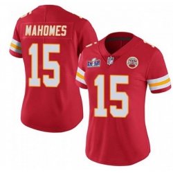 Women Kansas City Chiefs 15 Patrick Mahomes Red Vapor Untouchable Limited Stitched Football 2024 Super Bowl LVIII Jersey