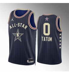 Men 2024 All Star 0 Jayson Tatum Navy Stitched Basketball Jersey