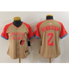 Women American League 2 Gunnar Henderson Cream 2024 All Star Limited Stitched Baseball Jersey 3