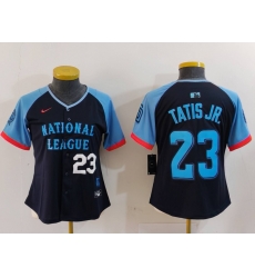 Women National League 23 Fernando Tatis Jr  Navy 2024 All Star Limited Stitched Baseball Jersey 2