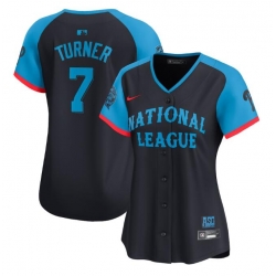 Women National League 7 Trea Turner Navy 2024 All Star Limited Stitched Baseball Jersey