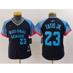 Youth National League 23 Fernando Tatis Jr  Navy 2024 All Star Limited Stitched Baseball Jersey 5