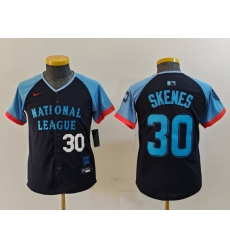 Youth National League 30 Paul Skenes Navy 2024 All Star Limited Stitched Baseball Jersey 5