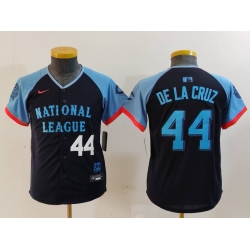 Youth National League 44 Elly De La Cruz Navy 2024 All Star Limited Stitched Baseball Jersey 5