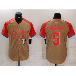 Men American League 5 Corey Seager Cream 2024 All Star Limited Stitched Baseball Jersey 3