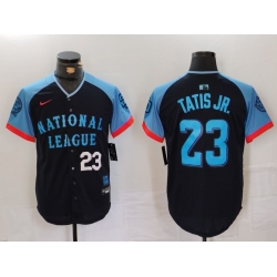 Men National League 23 Fernando Tatis Jr  Navy 2024 All Star Limited Stitched Baseball 3