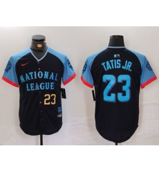 Men National League 23 Fernando Tatis Jr  Navy 2024 All Star Limited Stitched Baseball 5