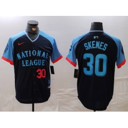 Men National League 30 Paul Skenes Navy 2024 All Star Limited Stitched Baseball Jersey 3