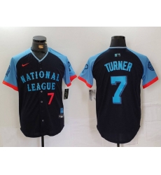 Men National League 7 Trea Turner Navy 2024 All Star Limited Stitched Baseball Jersey 8