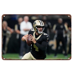 New Orleans Saints Aluminum Sign 12x8 Inch Derek Carr 001