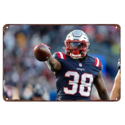 New England Patriots Aluminum Sign 12x8 Inch Rhamondre Stevenson 001