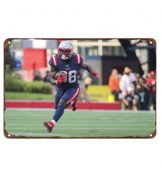 New England Patriots Aluminum Sign 12x8 Inch Rhamondre Stevenson 003