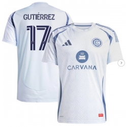 Men's Chicago Fire Brian Gutierrez adidas Light Blue 2025 The Municipal Kit Replica Player Jersey