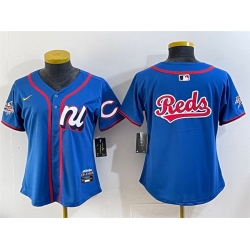Women National League Cincinnati Reds Team Big Logo Blue 2025 All Star Edition Limited Stitched Baseball Jersey 