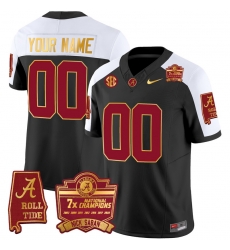 Men Women Youth Alabama Crimson Tide Nick Saban 7x Champions Patch Gold Trim Custom Jersey All Stitched Black Aternate Men Women Youth Alabama Crimson Tide Nick Saban 7x Champions Patch Gold Trim Custom Jersey All Stitched Black Aternate