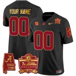Men Women Youth Alabama Crimson Tide Nick Saban 7x Champions Patch Gold Trim Custom Jersey All Stitched Black