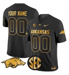Men Women Youth Arkansas Razorbacks Gold Vapor Limited Custom Jersey All Stitched Black Gold