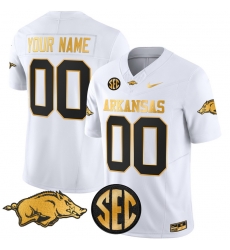 Men Women Youth Arkansas Razorbacks Gold Vapor Limited Custom Jersey All Stitched White Gold