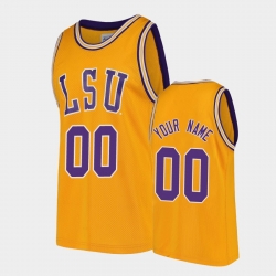 LSU Tigers Custom Gold Replica College Basketball Jersey