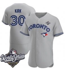 Men Nike Toronto Blue Jays #30 Alejandro Kirk Gray Home Stitched Cool Base Player Jersey Men Nike Toronto Blue Jays #30 Alejandro Kirk Gray Home Stitched Cool Base Player Jersey