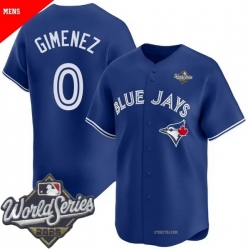 Men Toronto Blue Jays 0 Andres Gimenez Cool Base Stitched Baseball Jersey Blue