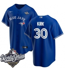 Men Toronto Blue Jays 30 Alejandro Kirk Royal Cool Base Stitched Jersey Men Toronto Blue Jays 30 Alejandro Kirk Royal Cool Base Stitched Jersey