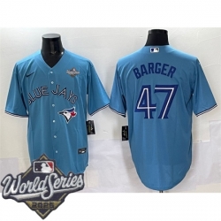 Men Toronto Blue Jays 47 Addison Barger Blue Cool Base Stitched Baseball Jersey