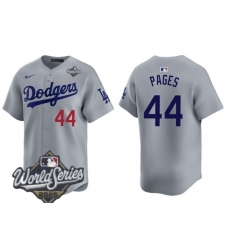 Men Los Angeles Dodgers 44 Andy Pages 2025 World Series Cool Base Stitched Baseball Jersey Gray Men Los Angeles Dodgers 44 Andy Pages 2025 World Series Cool Base Stitched Baseball Jersey Gray
