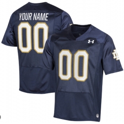 Notre Dame Fighting Irish Under Armour Replica Custom Jersey Blue
