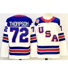 Men USA 72 Tage Thompson White 2025 2026 Stitched Jersey Men USA 72 Tage Thompson White 2025 2026 Stitched Jersey