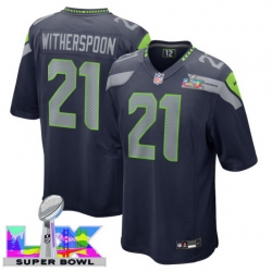 Men Women Youth Seattle Seahawks #21 Devon Witherspoon 2025 2026 Super Bowl LX F U S E Stitched NFL Jersey Blue
