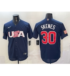 Men USA Baseball 30 Paul Skenes Navy World Baseball Classic Stitched Jersey Men USA Baseball 30 Paul Skenes Navy World Baseball Classic Stitched Jersey