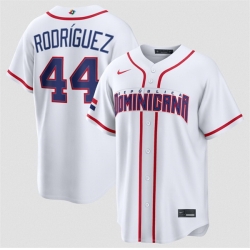 Men Dominican Republic Baseball  44 Julio Rodr%C3%ADguez White 2026 World Baseball Classic Home Stadium Stitched Jersey