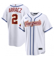 Men Venezuela Baseball 2 Luis Arraez White 2026 World Baseball Classic Home Stadium Stitched Jersey Men Venezuela Baseball 2 Luis Arraez White 2026 World Baseball Classic Home Stadium Stitched Jersey