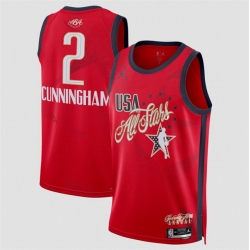Men 2026 All Star  2 Cade Cunningham Red Stitched Basketball Jersey