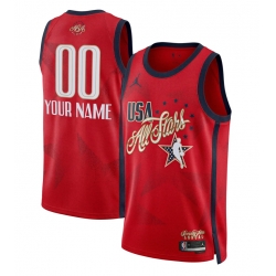 Men 2026 All Star Active Player Custom Red Stitched Basketball Jersey